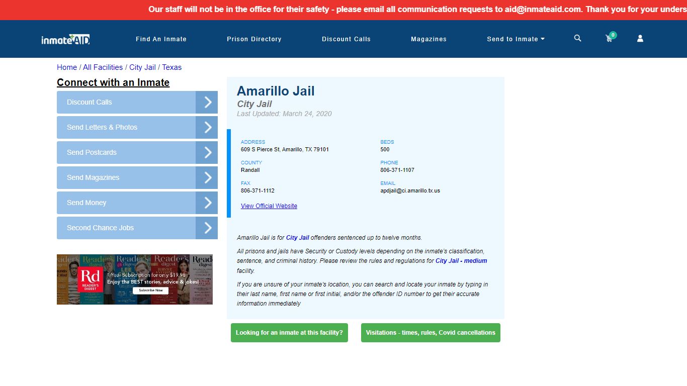 Amarillo Jail | Inmate Locator